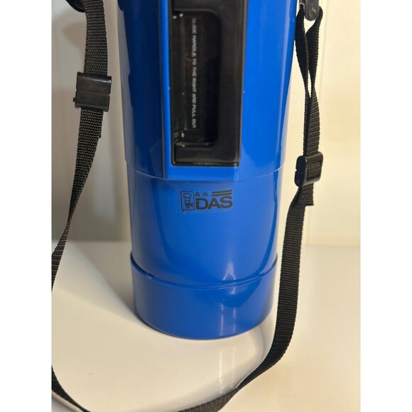 VTG A.K. DAS Blue Thermos w/ Handle Strap 11.5" Hot & Cold Beverages - Picture 3 of 8